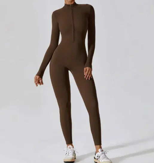 Zipper Long Sleeve Jumpsuit