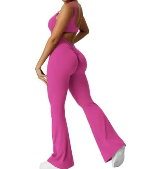 V-Back Scrunch Gym Set Jumpsuit