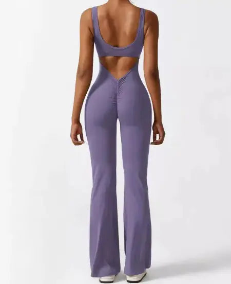 V-Back Scrunch Gym Set Jumpsuit