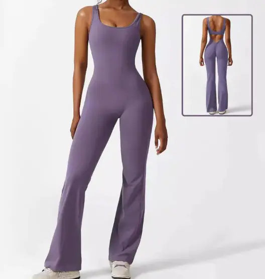 V-Back Scrunch Gym Set Jumpsuit