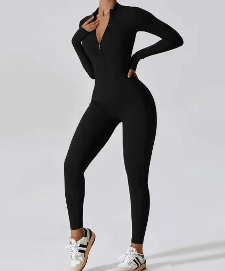 Zipper Long Sleeve Jumpsuit