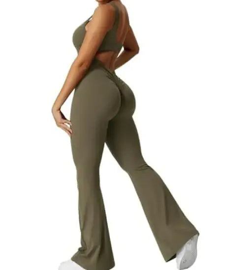 V-Back Scrunch Gym Set Jumpsuit